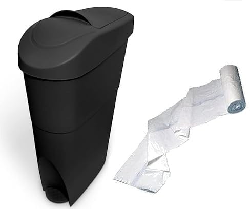 EHCB BLACK Sanitary Waste Bins Ladies 19L + Liners Feminine Hygiene Disposal Sani bin