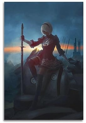 VZRSQZK Spielposter Nier Automata Poster, dekoratives Gemälde, Leinwand, Wandposter und Kunstdruck, modernes Familienschlafzimmer-Dekor-Poster, 20 x 30 cm