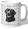 Dog Lovers Collection Black Labrador Mug Gift for Her, Him, Women, Men, Birthday, Christmas Ceramic 10oz/300ml (Face with Grey Text)