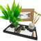 LuXianYS Set di Portacandele in Ciottoli da Giardino Zen Fatto, Zen Garden Kit 12x8 in,Giardino Zen, Set Regalo Giapponese per Giardino Roccioso, Giardino Zen con Sabbia, Vassoio Base e Accessori
