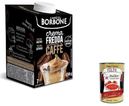 Italian Gourmet E.R. 6x Crema fredda Caffè Borbone Kaffee Kaltcreme coffee drink Creme auf Milchbasis mit Kaffee 550ml + Italian Gourmet polpa 400g
