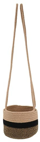 GANAZONO Blumenampel Aus Rattan Seilkorb Zum Aufhängen Hängender Pflanzer Gewebter Pflanzenkorb Dekorativer Makramee-Topf Hängende Pflanzkörbe Baumwollseil Anlage Dekorative Wand