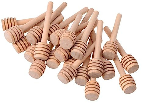 Milisten 30pcs Wooden Honey Stick Honey Sticks Wooden Honey Wood Spoon Wooden Honey Dipper Stick Coffee Whisk Honey Server Red Wine Coffee Stir Sticks Jam Honey Jar