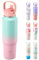 Stainless Steel Insulated Water Bottle - THILY 40 oz Triple Insulated Leakproof Wide Mouth Water Flask with Lid and Straws, Travel Tumbler Fit in Any Car Cup Holder, Powder Coated, Candy Pink