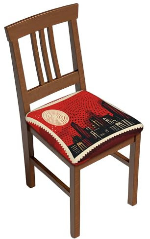 Stuhlsitzbezug 2er Set, Pop Art Stamp Stuhlsitzbezüge für Esszimmer Stretch Stuhl Hussen für Bankett, Küche, Party, Hotel