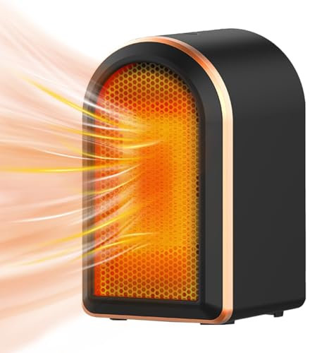 Electric Heater, Space Heater with 1200W/800W Heating Modes Portable PTC Ceramic Plug in Heaters for Home Low Energy Adjustable Heater Tip-Over & Overheat Protection Room Bedroom Office