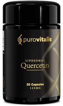 PUROVITALIS Liposomal Quercetin 125 mg, 30 portioner (30 veganska kapslar), Anti-aging med hög renhet, antioxidanttillskott