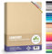leevitex Premium Topper Boxspringbett Spannbettlaken | 100% Mako-Jersey-Baumwolle | ÖKO-TEX | 170g/m² | 140 x 200-160 x 220 | Düne/Sand | 18 cm Steg