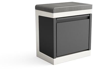 MAESTRO FERRETERO TUOZI KITAWAY Recycling-Abfalleimer-Modul für vorgefertigten Grill (weiß, grau - 42 x 63 x 63 cm) - Verwendung im Freien