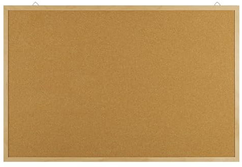 OFFICE PRODUCTS Pinnwand Notizbrett aus Kork / 90 x 60 cm/ 1 Stück/Rechteckig/Korktafel Korkplatte Korkwand Kork/ideal für Zuhause und fürs Büro/Holzrahmen Memoboard