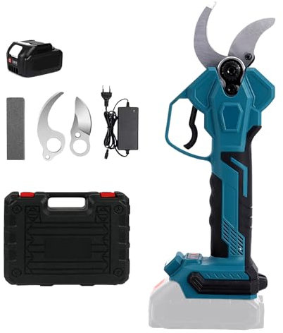 Troncarami a batteria compatibile con Makita 21 V, cesoie professionali a batteria, apertura massima 40 mm, diametro di taglio 40 mm, display LCD, cesoie elettriche ricaricabili (1 batteria)