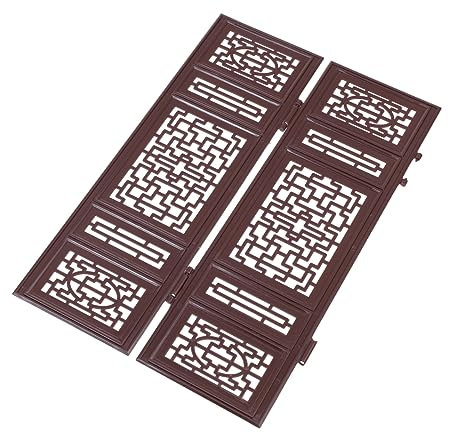 KOMBIUDA 1paar Miniatur Zubehör Chinesischer Bildschirm Für Dollhouse Deko Teiliges Mit Verarbeitung Miniatur-Dekoration Für Sammler