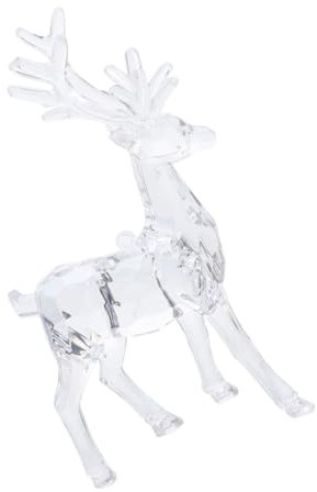 BRIGHTFUFU Acryl Rentier Figur Für Weihnachten Elegantes Weihnachtsornament Vielseitige Deko Für Zuhause Feste Stabile Acrylskulptur Niedliche Rentier-Dekoration Für Feiertage