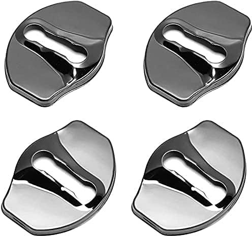 DxxxAB7 Car Door Lock Cover for Tesla Model 3,Door Lock Striker Buckle Anti-Corrosion Protective Decoration Cover,A/Black