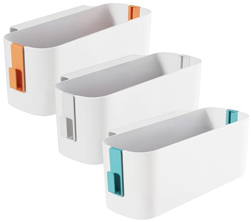 CHUENHEI 3 Stück Bett Organizer zum Einhängen, Hängebett Organizer mit 2 Abnehmbarer Haken, Bettablage zum Einhängen, Nachttisch Organizer Korb für Familie, Etagenbett, Wohnheim