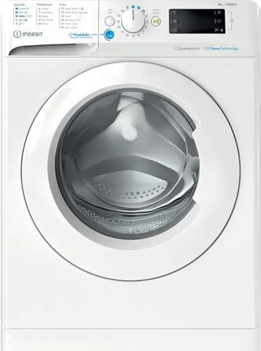 Indesit BWE 91496X WV UK 9kg 1400rpm Push&Go Washing Machine with Steam - White