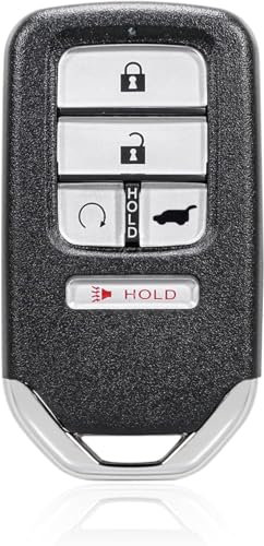 Aputoxz Car Keyless Entry Remote Control Key Fob 5 Buttons Proximity Smart Fob for Honda Civic CR-V Pilot 2016-2018 433MHz KR5V2X Black 47 Chip Replacement