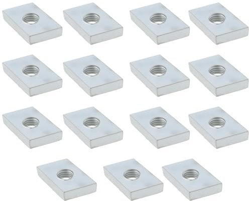 Briny River 15 Stück M8 T-Nutenmutter, 23 x 15 x 6 mm, verzinkter Stahl, Rhombus-Gewindeplatte, Winkel 30 °, zum Verbinden von Aluminiumprofilen mit T-Schlitzen