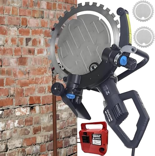 menglanchang Portable Ring Saw Cutter 16.14″-4500w 2200rpm High-Torque Concrete Saw-Water-Fed Dust Suppression,31cm Depth,9.5kg Lightweight | Self-Tensioning Blade*2 | For Bridge, Road & Tile Work