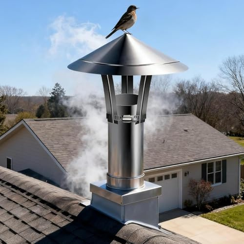 Comignolo In Acciaio Inox, Antivento E Antipioggia, Copertura Per Tubo Tappo Per Comignolo 50-300mm Terminale Canna Fumaria Per Comignolo Per Condotti Di Stufe E Caminetti(250mm/9.8in)