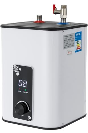 8l Boiler Untertisch, 1500w Kleiner Druckfester Warmwasserspeicher, Einstellbare Temperatur 32-149℉, Untertischboiler FüR Küche Bad