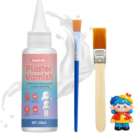 200g Vernis Peinture Acrylique, Vernis Peinture Effet Plâtre | Autodurcissante, Impermeabilisant pour Argile, Anti-fissuration, Convient aux Modèles en Plâtre ou aux Mélanges de Plâtre
