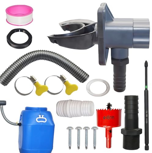 Pluviale Raccoglitore per Acqua Piovana,Tubo Flessibile Di Scarico Grondaia Tetto - Kit Deviatore Acqua | Per Uso Esterno in Casa Giardino con Grondaie da 70 a 110 mm per Prato e Patio