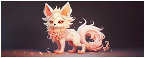 Wallario Küchenrückwand selbstklebend 115 x 50 cm, Motiv: Rosafarbiger Kitsune | Spritzschutz abwischbar & pflegeleicht
