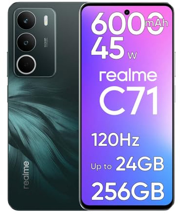 realme C71 Smartphone, Smartphone ohne Vertrag mit 8GB RAM 256GB ROM, 6.67 120Hz Display Handy, 6000mAh Akku & 45W Schnellladung, 50MP Kamera, Dual SIM, NFC, Seiten-Fingerabdrucksensor, Grün