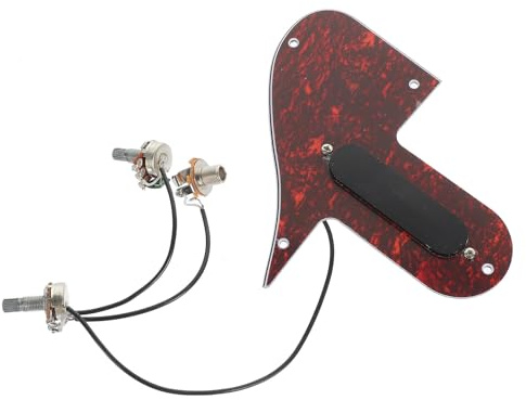 Mandolin Pickguard Assembly with Dual Coil Pickup Qa08 | 3ply Pvc Plate, Red Tortoise Finish, for Guitar and F-style Mandolin Body Protection
