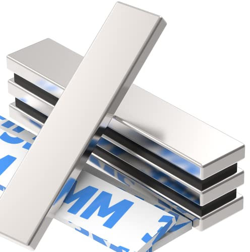Wukong 4 Stück starker magnet Neodym Magnete, Super Stark Kräftig Neodym Viereckig Ziegel Magnete-60 x 10 x 5MM, Seltenerdmagnete sehr starker Haftung für Glas-Magnetboards, Magnettafeln.