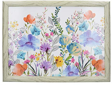 Creative Tops Lap Tray with Cushion with Meadow Floral Design, 44 x 34cm, Multi-Colour