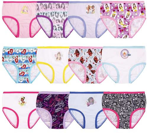 DITCI Mädchen Princess Tage-Überraschungs Töpfchentraining, erhältlich in den Größen 2/3t, 4t, 6 und 8 Unterwäsche, Box 12 Stück, 2-3 Jahre