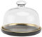 DOITOOL 1 Set Cake Stand with Glass Dome Cover Cake Plate Serving Platter Dessert Platter Preserving Serving Dessert Bread Plate for Cream Cheese Cake Salad Food (Black)