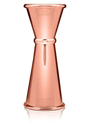 Lumian Luxury Bar Tools L0041 Japanese Jigger professionnel, acier inoxydable, plaqué cuivre, 25/50 ml