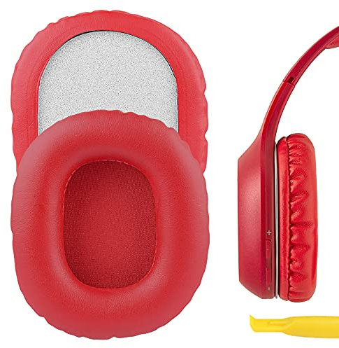 Geekria QuickFit Replacement Ear Pads for Edifier W800BT (FCC ID:Z9G-EDF41), K815, W808BT Headphones Ear Cushions, Repair Parts (Red)