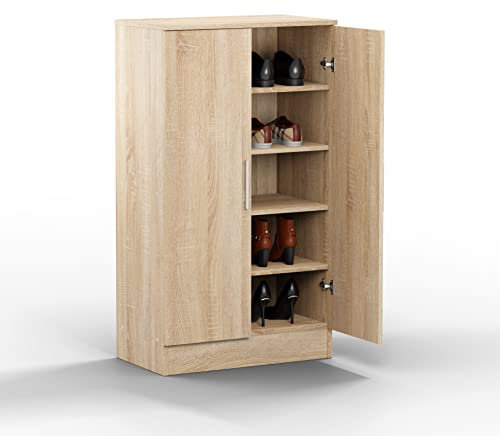 Buyqualia Mueble Zapatero Dos Puertas Color (Roble)(107x60x35 cm)