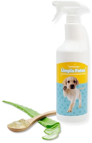 Limpiador de Patas y Almohadillas para perros - 1 LITRO - Limpia patas perro - Higienizador patas mascotas (no irritante) - Protector de almohadillas + Aloe Vera - Spray antibacteriano para mascotas
