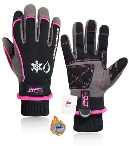 Gants imperméables pour homme et femme, gants thermiques coupe-vent, gants d'hiver pour écran tactile, gants de ski, gants de travail chauds pour snowboard, rose, S