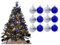 Simply Products Christmas Baubles 3.8cm - Great Christmas Tree Hanging Ball Decorations, Matte & Glitter Baubles Pack of 12-3.8cm (Royal Blue & Silver Glitter)