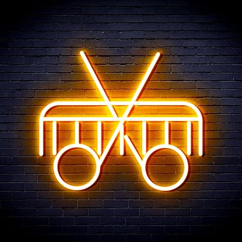 Schere und Kamm Flex Silikon LED Neon Schild - Golden - st16s33-fnu0288-e