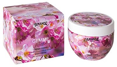 L'AMANDE - Crema Corpo Profumata con Acido Ialuronico e Vitamina E, Antiossidante Delicata e Rilassante, Crema Corpo Idratante Pelle Secca al Bergamotto e Lavanda per Pelle Morbida, Gemme Rosse 300 ml