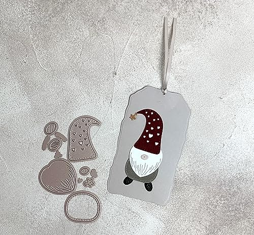 Stanzschablone Wichtel xmas mit Herzmütze, ca 3,5x8,5cm,