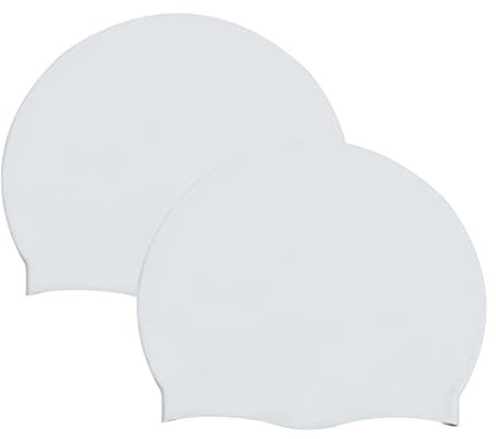 2 PCS Gorro de Natación de Silicona Unisex Classic Silicone Gorro(Banco)