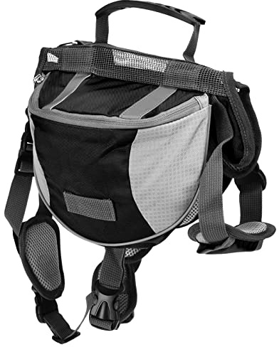 Sac à Dos de randonnée pour Chien, Sac à Dos pour Chien Sac de Selle doggy backpack harnais sac a dos transport chien pour Chien avec Poches latérales pour Petits, Moyens et Grands Chiens(L-Le Noir)
