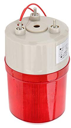 Hilitand Alarma de luz y sonido LED rojo de 220V, luces de advertencia estroboscópicas LED de emergencia de 20W, de alarma acústico óptico, luz giratoria