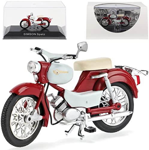 Ixo Simson Spatz SR4-1 Rot 1964-1970 DDR Mokick Moped 1/24 Atlas Modell Motorrad