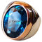 Siegelring aus massivem 925er Sterlingsilber, Siegelring, Statement-Ring, Hochzeits-Verlobungsring, Geburtstagsgeschenk, zweifarbiger Ring (Blau-Zirkon)