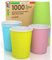1000 Bicchieri in Carta 200ml Ecologici Biodegradabili Monouso Made in Italy Asporto Bevande Calde Acqua - MIX di Colori Verde Giallo Rosa e Celeste - Prodotto e Confezionato in Italia
