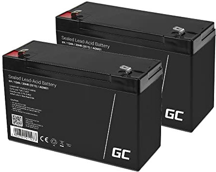 Green Cell® Ersatzakku kompatibel mit APC RBC3 2X 6V 12Ah AGM Batterie Vlies Bleiakku Wartungsfrei Versorgungsbatterie Lead-Acid Akku passend für USV UPS APC BackUPS BK450 450AT BK600 BK600C BK600I